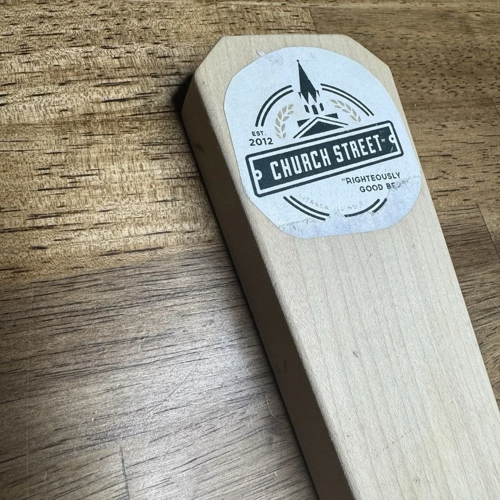 Church Street Brewery Beer Tap Handle Wood Draft Bar Mancave Illinois